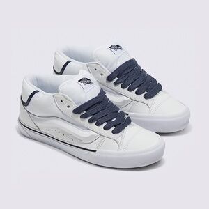 Vans Knu Mid Leather Shoe White Blue New With Tags